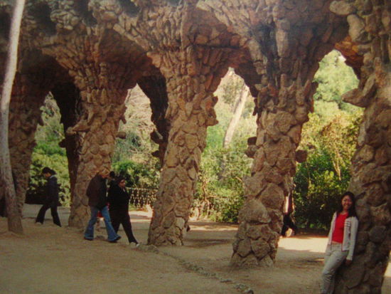The twisting rock pillars, inspired by Gaudi's love of nature-like art