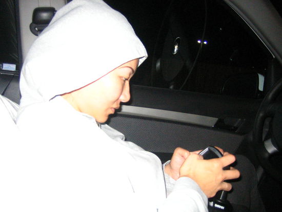 Jen plays around with the GPS