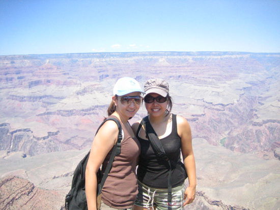 Jen and Christina- near the ledge...ooh, we are craaazy!