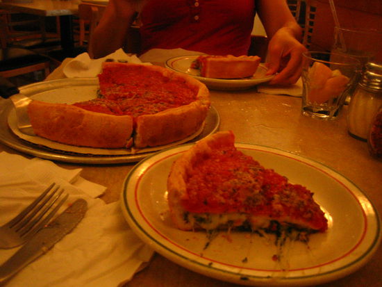 The BEST stuffed spinach, mushroom and sausage pizza ever eaten