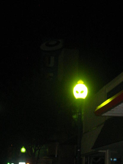 There were these cool alien lampposts throughout town