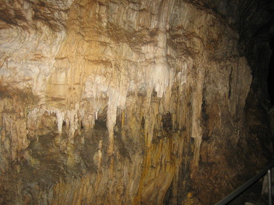 Formed by acid and fossilized sea creatures