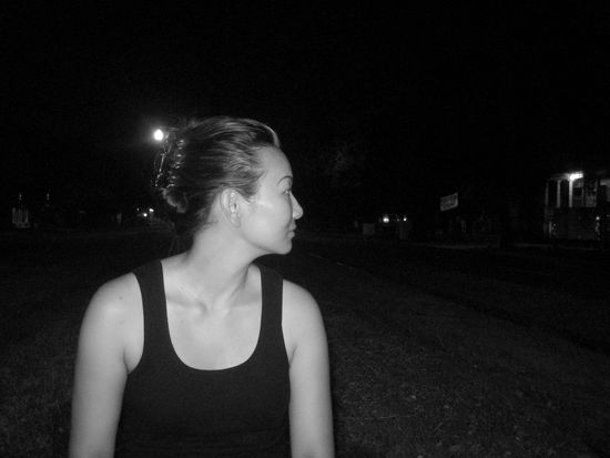 Waiting miserably for the street car to come