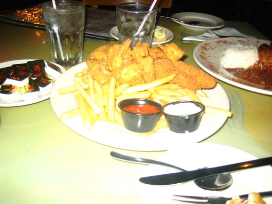 I order fried catfish, shrimp and oysters!