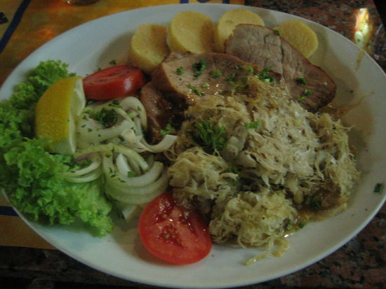 My favorite Czech meal: vepro-knedlo-zelo (pork-cabbage-dumplings) Makes me happy just looking at this picture...