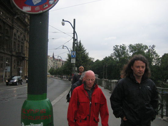 The bald guy in the red jacket tried to pick pocket us! So we did what any tourist left with a bad taste in their mouth would do... take his picture.