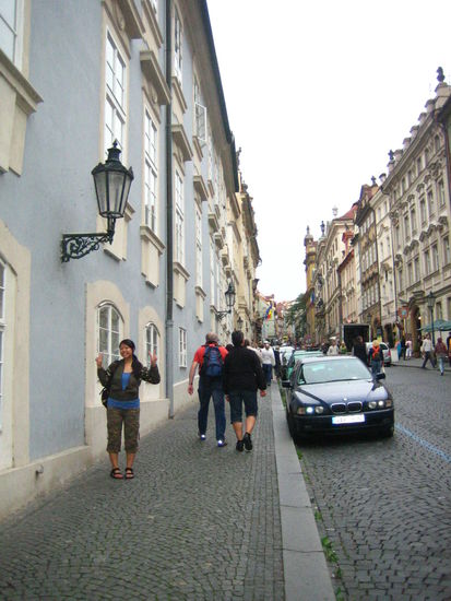 Walking uphill to the castle...