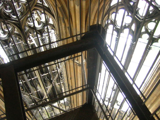 Trying not to look down below