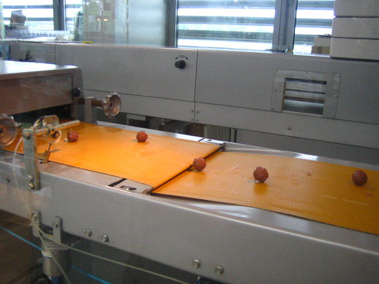 The chocolate balls get formed