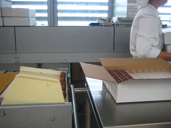 Chocolates get packed up