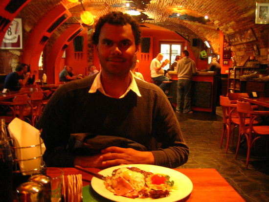 Adam washes his hands like a good little boy