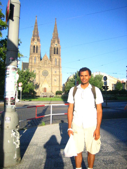 Adam carries his puppet all around town