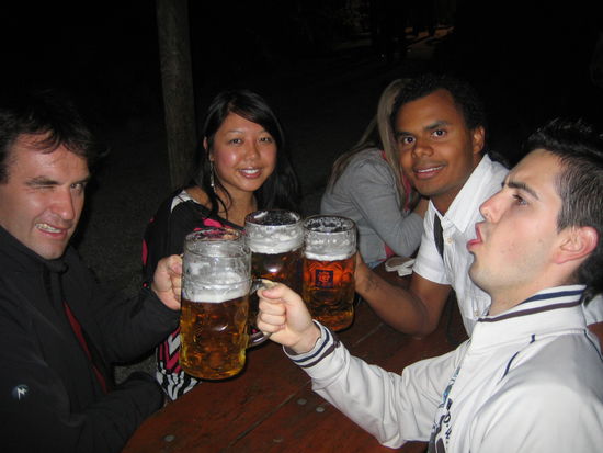 ...And we are at the biergarten!