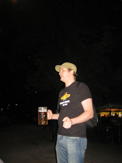 Felix, our babysitter (pub crawl guide). I'm sure he loves doing this on a nightly basis...