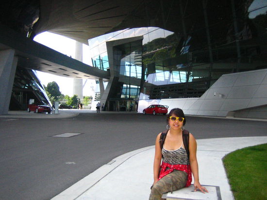 Out front the BMW showroom