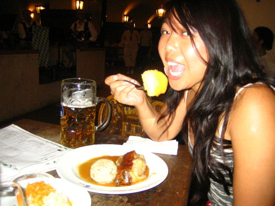 A delicious meal of schweinsbraten mit kruste *the potato dumplings are my fave here at HBH