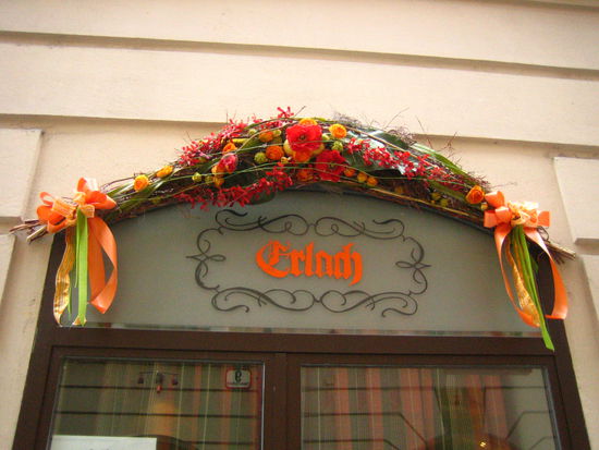 Beautiful floral deco on the doorways