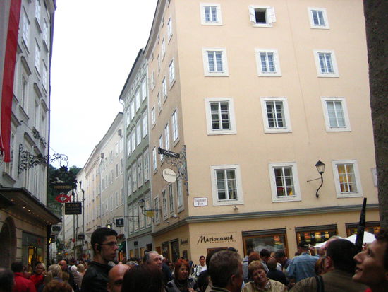 The masses standing in front...