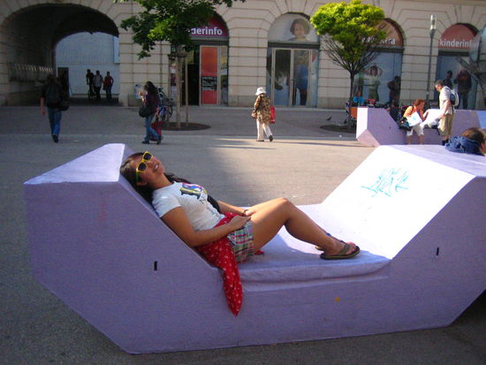 Something comfy and public (read: germs) to rest on...