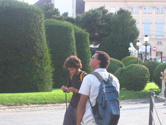 This guy kept trying to set up his camera to take a self-portrait so finally, Adam stepped in and saved the day