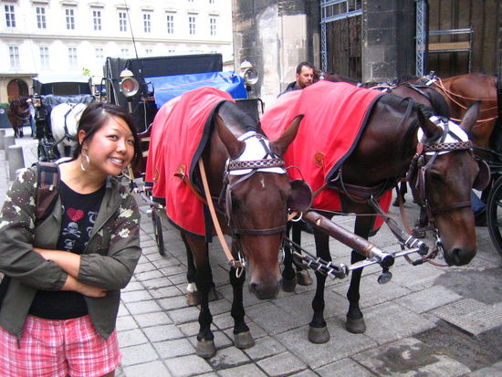 Posing w/ the horses