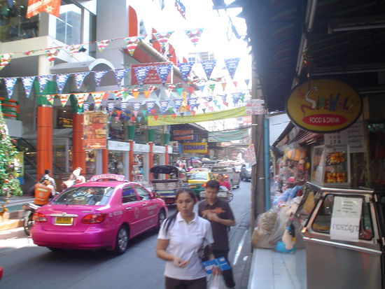 The street just outside our hotel room.