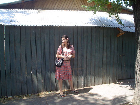 In front of our little house.