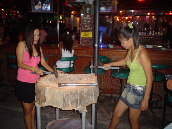 One of the funny games you play at the bar.  They also had connect4 and jenga.