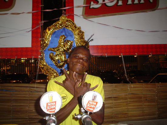 Bartender with cool hair.