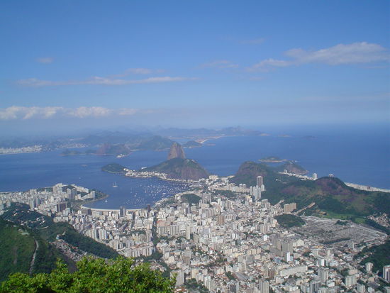 A view of Sugar Loaf mountain from a distance