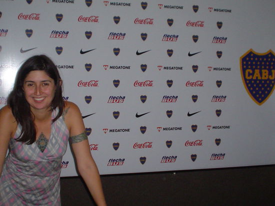 Holding a press conference for Boca Juniors