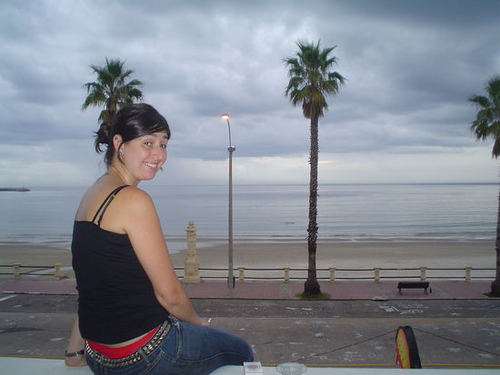 On our balcony (sorry about the knickers)