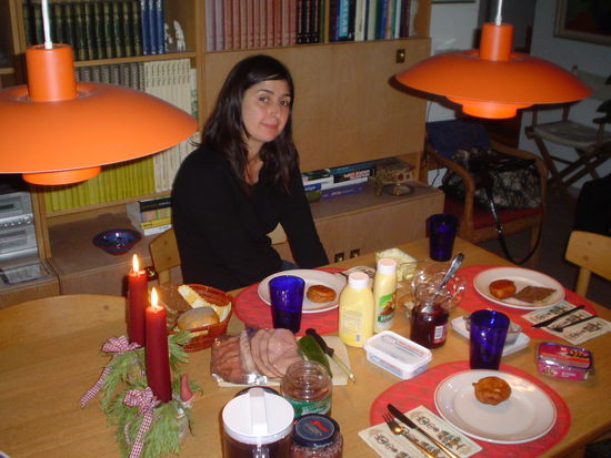 A typical Danish dinner in a very Danish home with very Danish lighting.