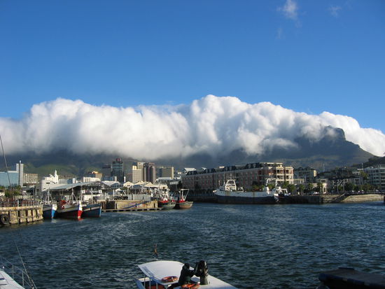 Table cloth on Table mountain, seen from the VA Waterfront