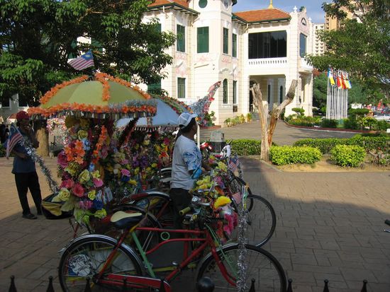 colourful transportation in melaka