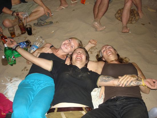 at the campfire with Marie