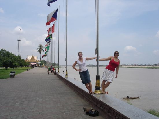 along the river in Phnom Penh