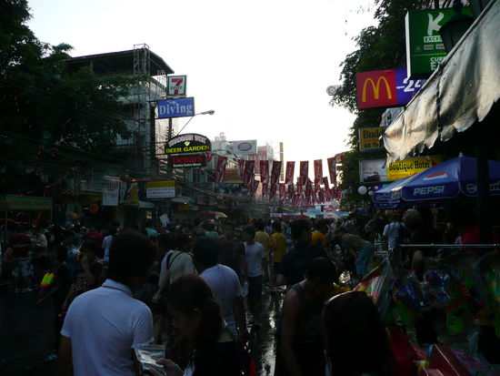 Soaked streets of BKK at the waterfestival