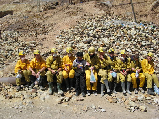 The tourist group before entering the mine.