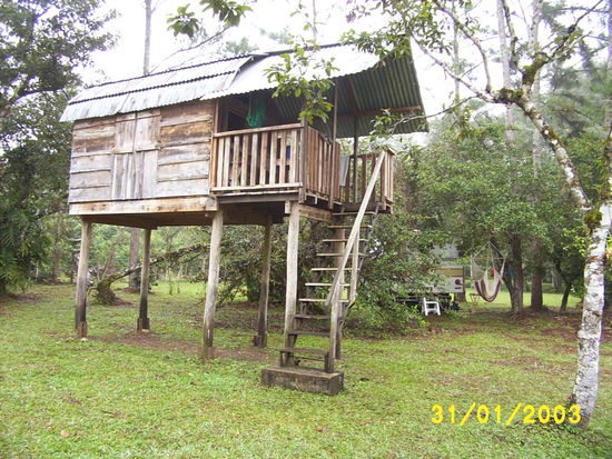 ...I was in the hammock beside our camper when robbers were breaking into Mike's tree house...