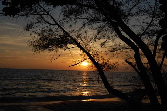 Sunset in front of our bungalow