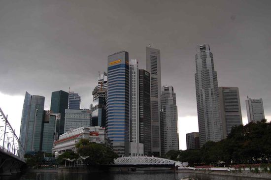 Singapore skyline before thunderstorm
