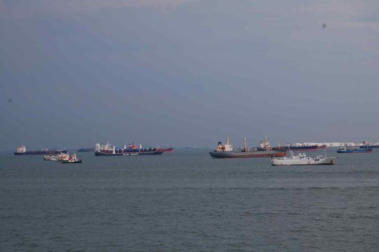 Harbor View (5% of the worlds ship freight capacity currently anchors idly near Singapore due to the economic crisis)