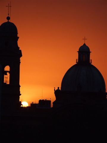 ...waiting for santa claus...sunset in montevideo - uruguay