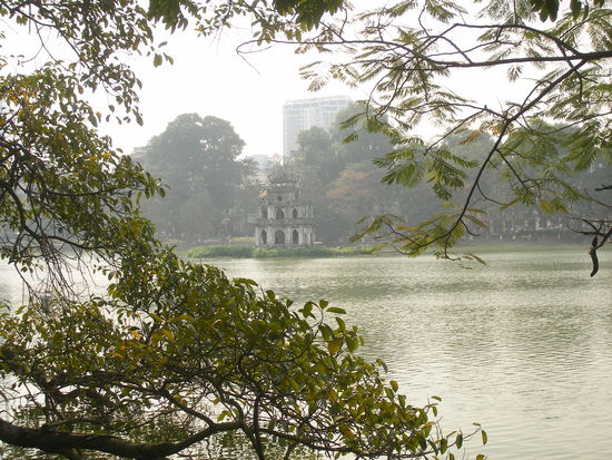 Hoan Kiem Lake, epicenter of Hanoi.