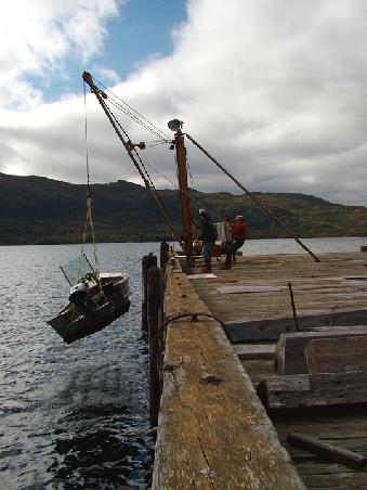 Jim's boat gets on the dock over winter