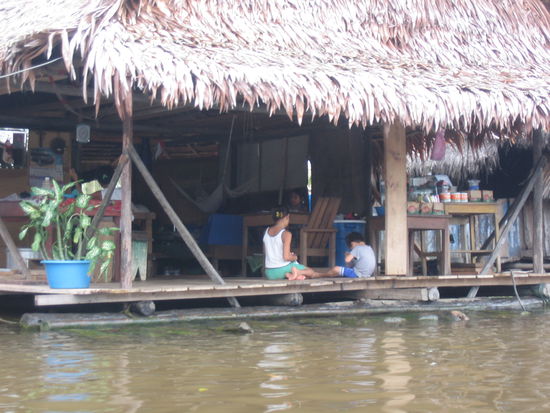 One of the swimming houses in Belen. Usually, they are open like this one.