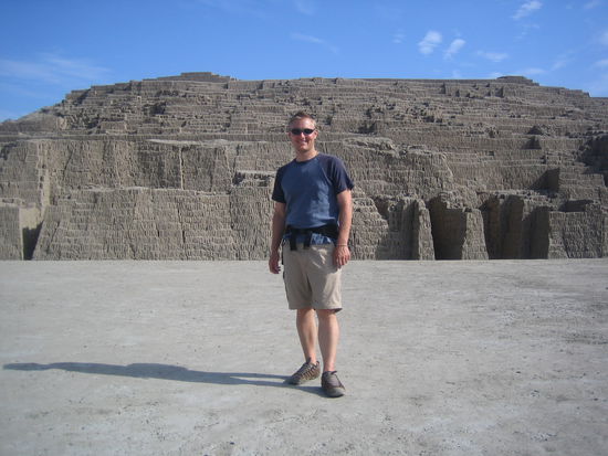 In front of Huaca Pucllana.