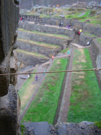 "Security measurements" in Ollantaytambo. A small string "prevents" you from falling down 15 meters. If that works - I didn´t try...