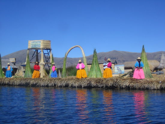 "Locals" from Uros awaiting their tourists.